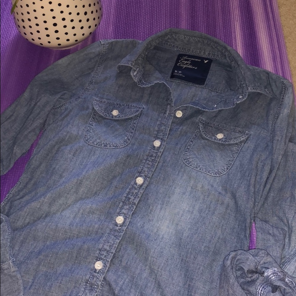 American eagle denim button-down